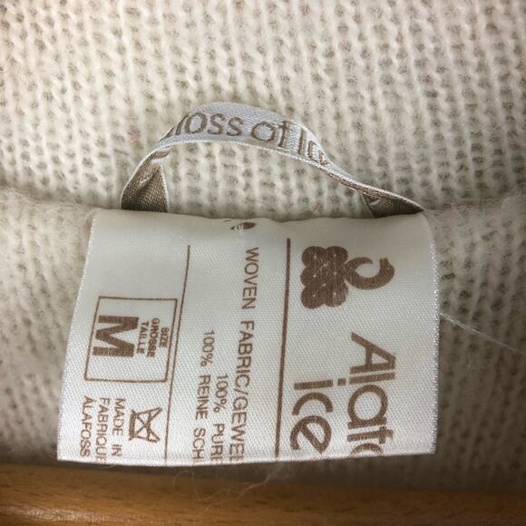 Vintage Alafoss Of Iceland Wool Fairisle Trench Coat M - Picture 11 of 13